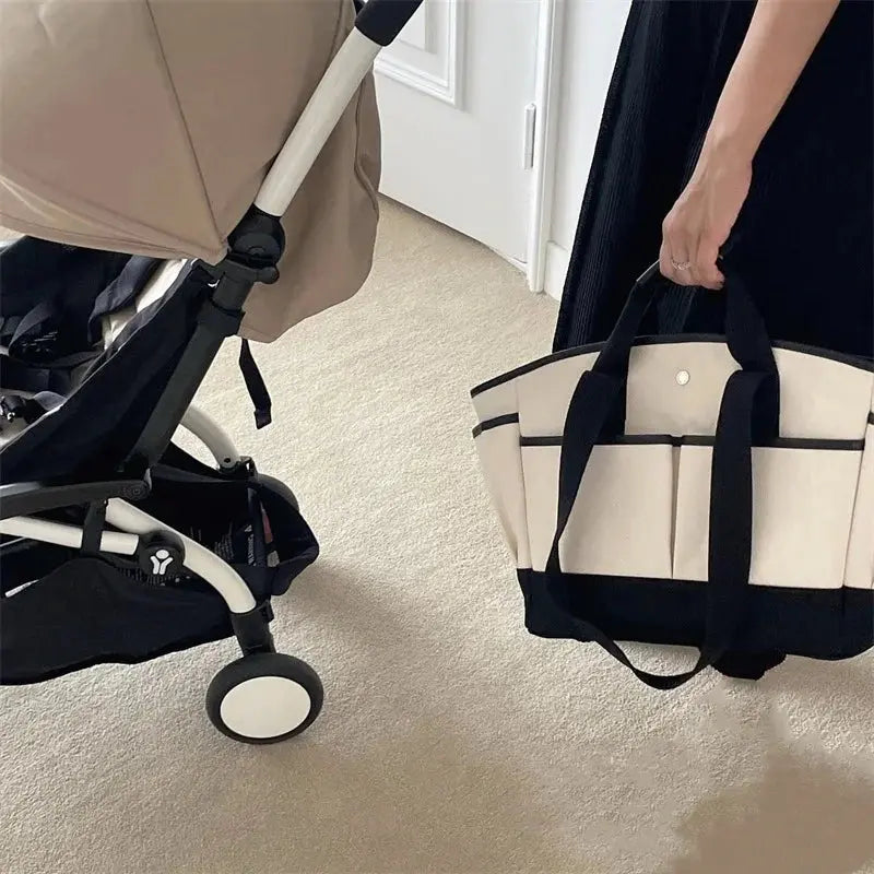 Sac à Langer Bébé - Tote Noir Mom BAGS™